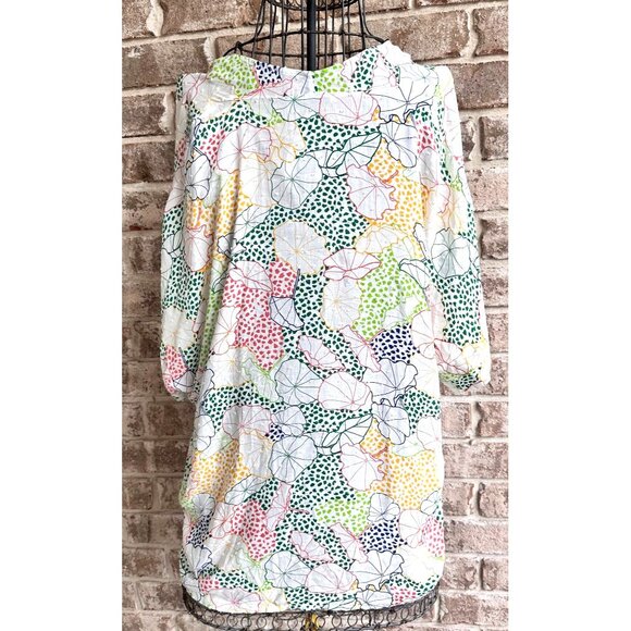 Jodifil Swimsuit Cover Up Medium NWT Dot Flowers Semi Sheer Beach Cruise Islands - Picture 3 of 11